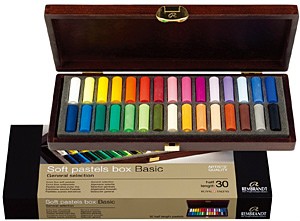 レンブラント ソフトパステル 木箱セット　ハーフ30色 T3181-4115  TALENS REMBRANDT