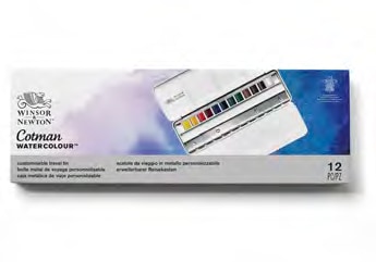 CWC ハーフパン12色カスタマイズトラベルメタルボックスセット　コットマン・ウォーターカラー Winsor&Newton