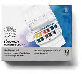 CWC フィールドトラベルセット（ハーフパン12色）　コットマン・ウォーターカラー Winsor&Newton