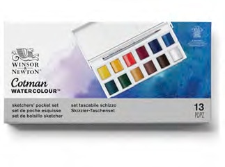 CWC ハーフパン12色スケッチャーズポケットセット　コットマン・ウォーターカラー Winsor&Newton