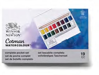CWC ハーフパン16色コンプリートポケットセット　コットマン・ウォーターカラー Winsor&Newton