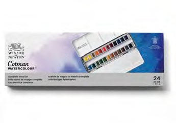 CWC ハーフパン24色コンプリートトラベルメタルボックスセット　コットマン・ウォーターカラー Winsor&Newton