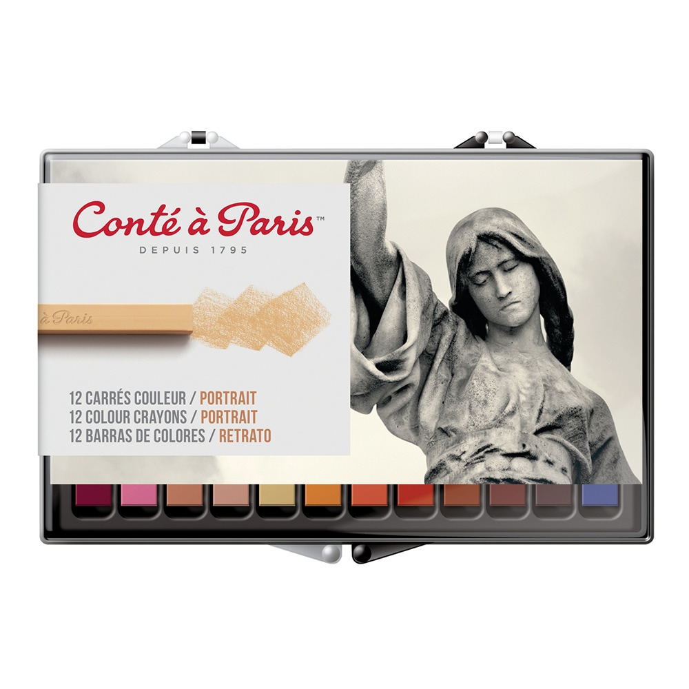 コンテ・ア・パリ カレ・コンテ カラー 12色セット プラスチックボックスポートレートセット 22209129 Conte a Paris