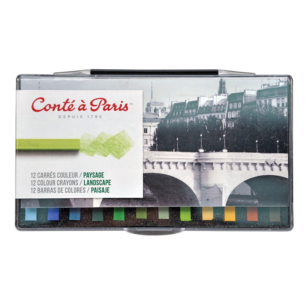 コンテ・ア・パリ カレ・コンテ カラー 12色セット プラスチックボックスランドスケープセット 22209130 Conte a Paris