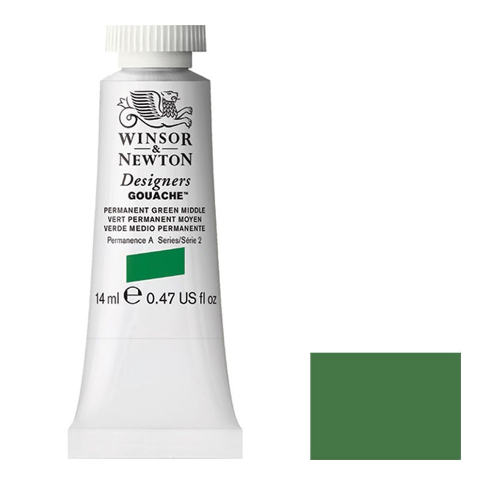 W&N デザイナーズ・ガッシュカラー 14ｍｌ チューブ ■484 パーマネントグリーンミドル