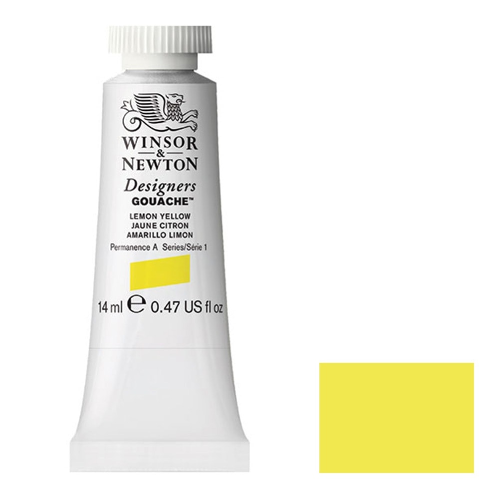 W&N デザイナーズ・ガッシュカラー 14ｍｌ チューブ ■345 レモンイエロー