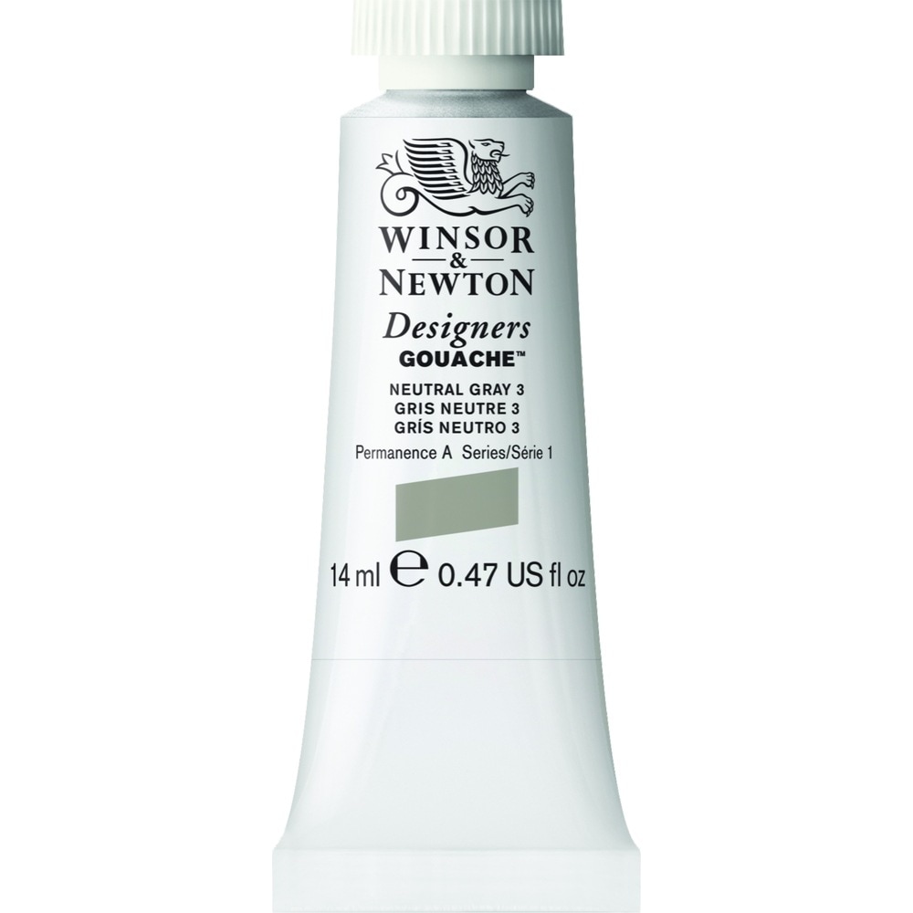 [3本セット] W&N DGC 14ml 436 ニュートラルグレー No.3 Winsor&Newton デザイナーズ・ガッシュカラー 不透明水彩絵具