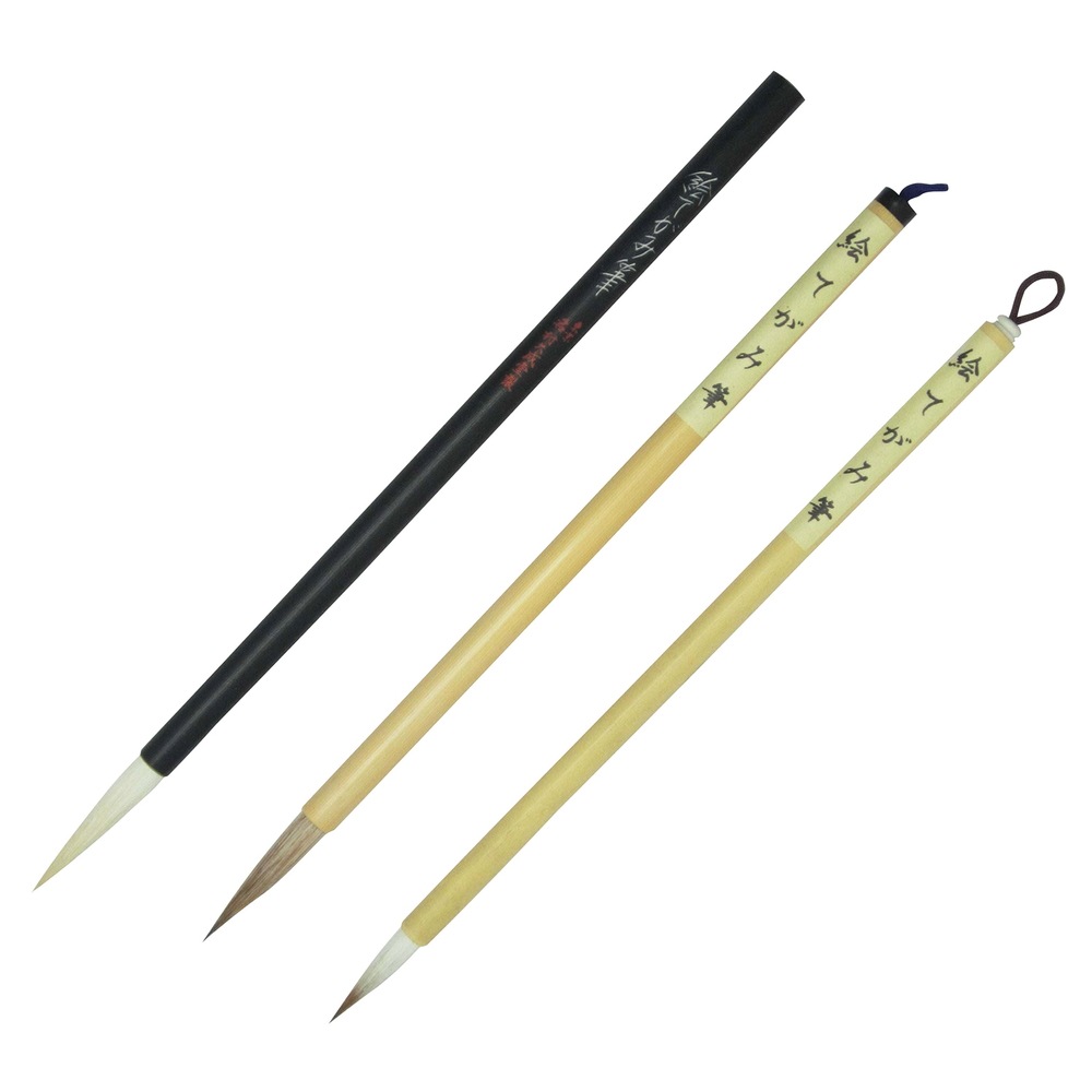 名村大成堂 絵てがみ筆3本セット (81409005) 日本画筆