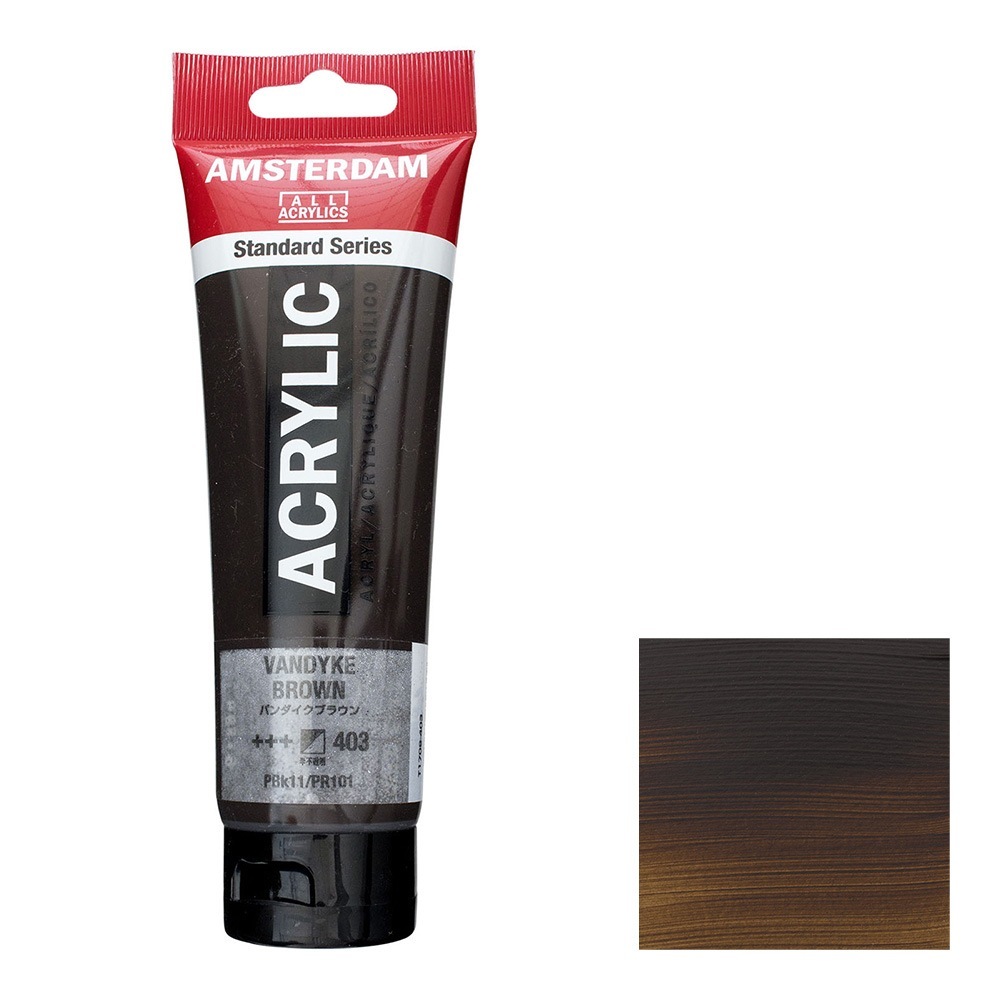 アムステルダム アクリリックカラー 120mL バンダイクブラウン T1709-403 スタンダードカラー