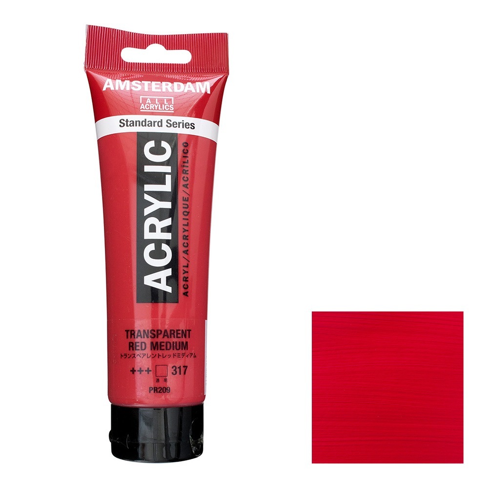 アムステルダム アクリリックカラー 120mL トランスペアレントレッドミディアム T1709-317 スタンダードカラー
