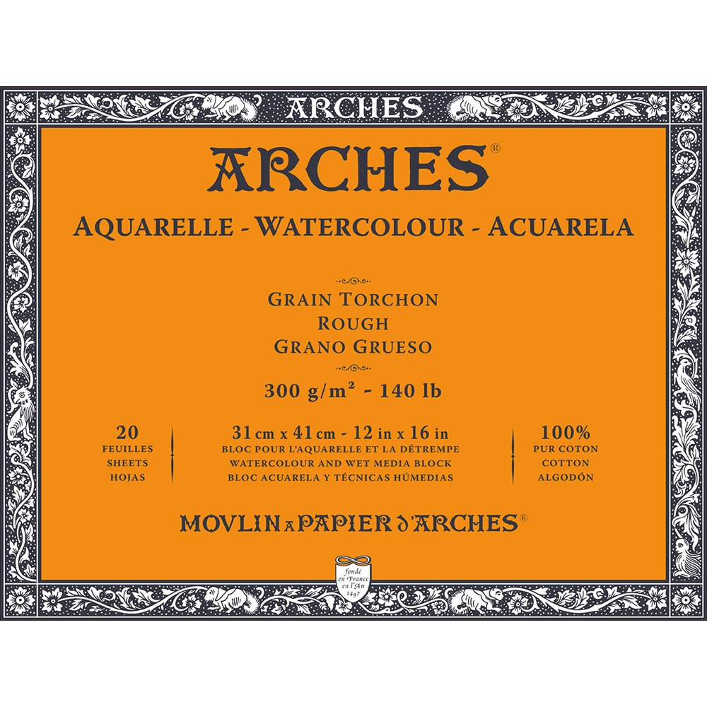 アルシュ水彩紙 ブロック 荒目 300g 310×410mm (1795087)