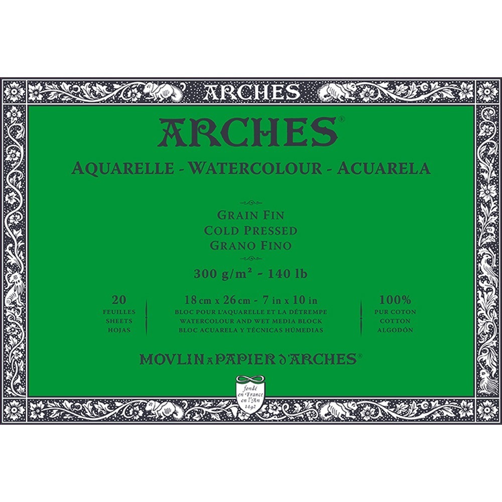 アルシュ水彩紙 ブロック 細目 300g 180×260mm (1795058)