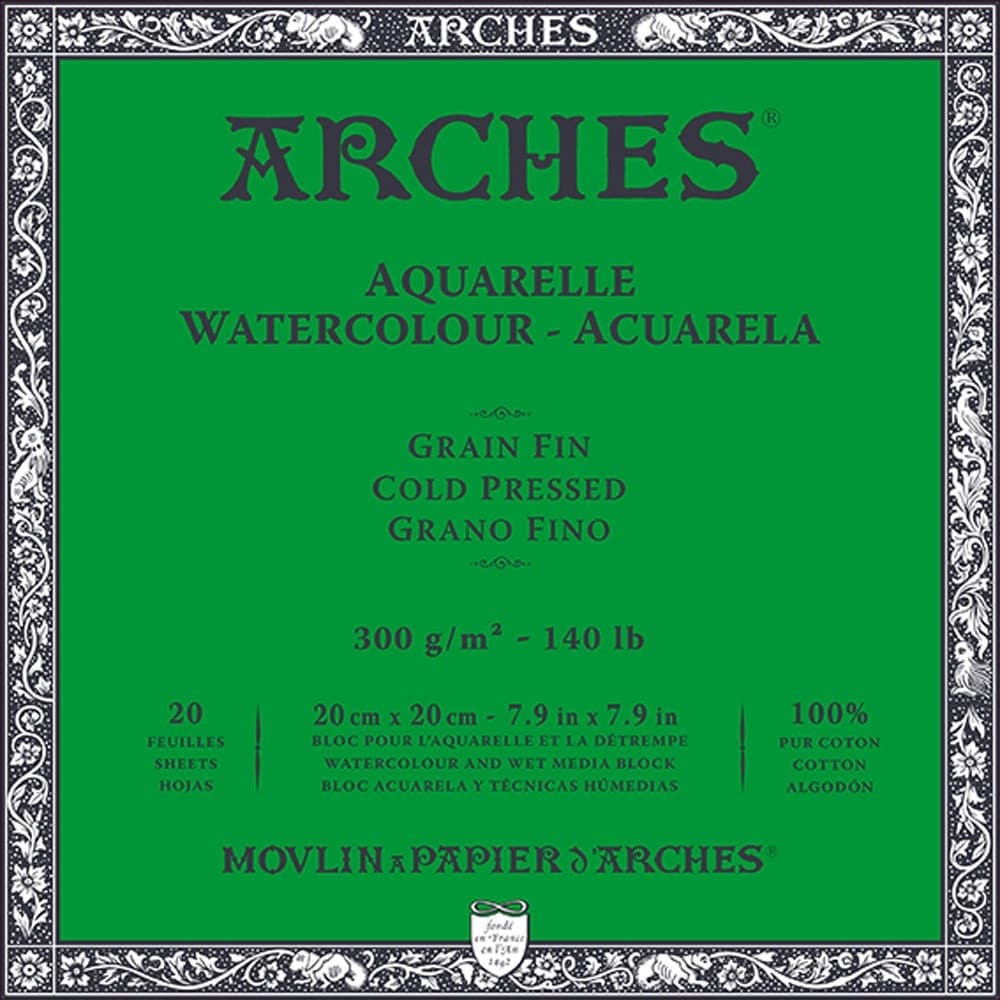 アルシュ水彩紙 ブロック 細目 300g 200×200mm (1795059)