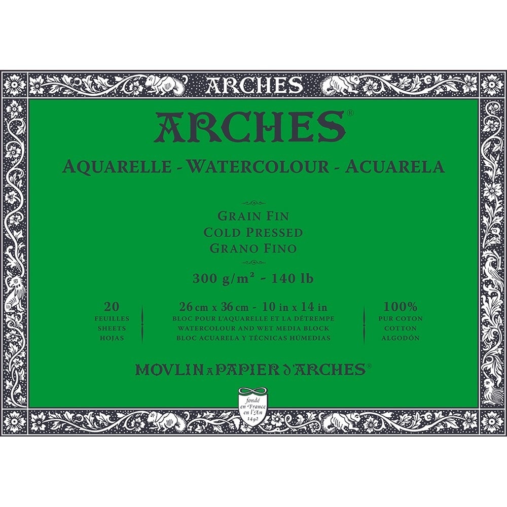 アルシュ水彩紙 ブロック 細目 300g 260×360mm (1795061)