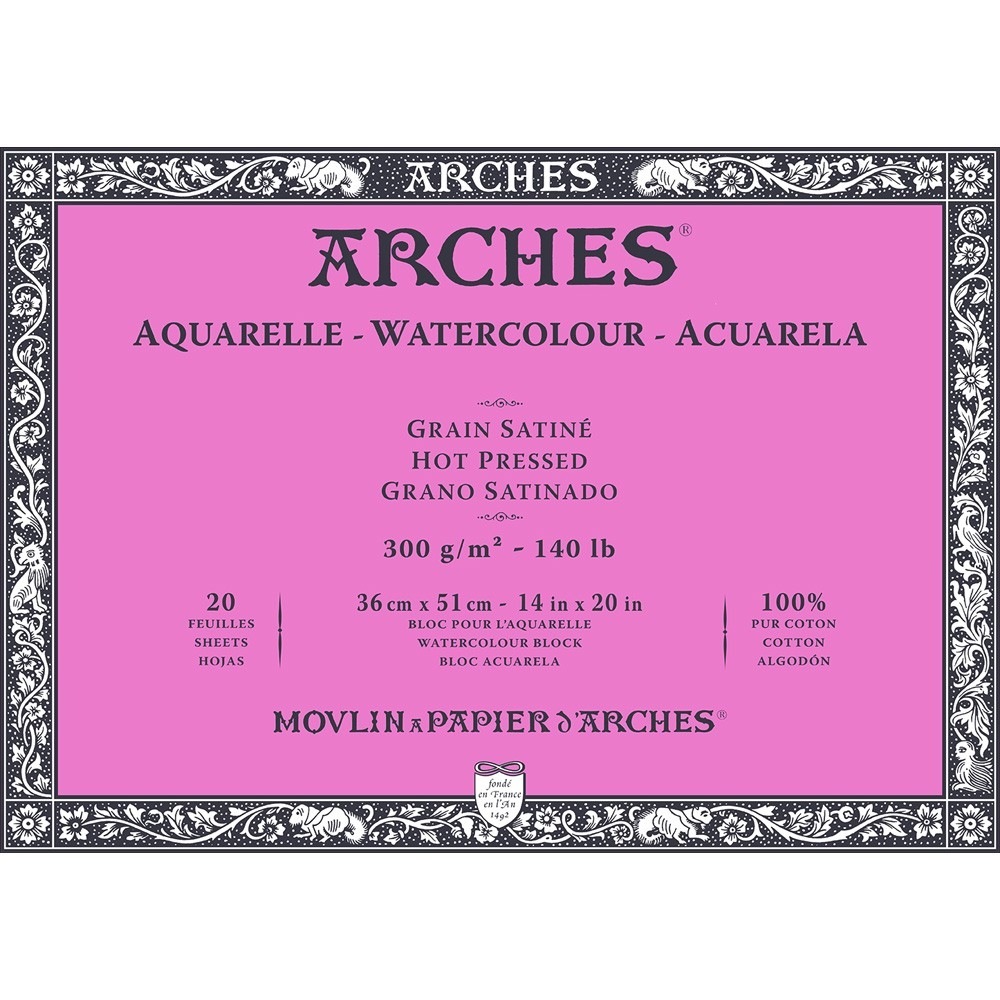 アルシュ水彩紙 ブロック 極細 300g 360×510mm (1795075)