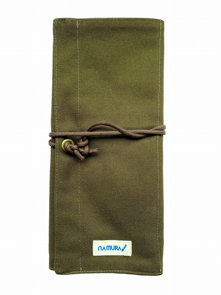 名村大成堂 オリジナルブラシケース ショート カーキ 80095071 (ケース単品 付属品無し)