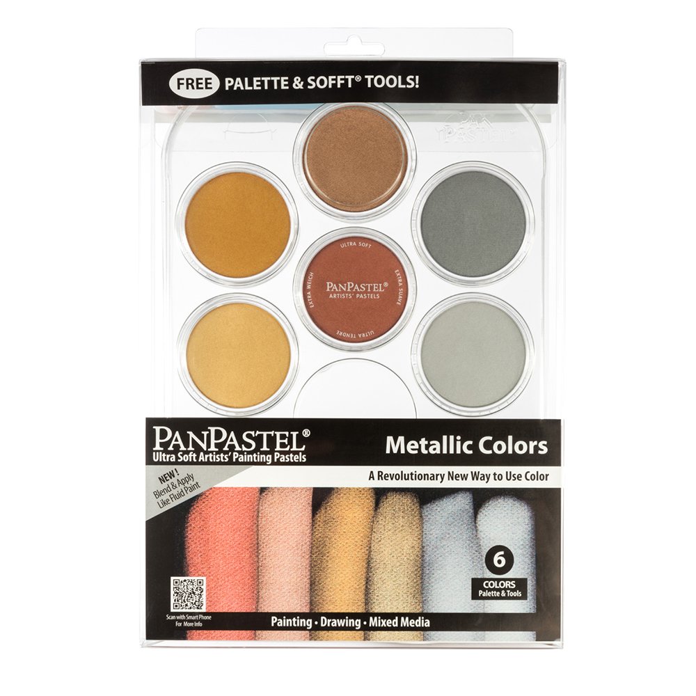パンパステル 30077 メタリックカラー 6色トレイ付きセット (318437)