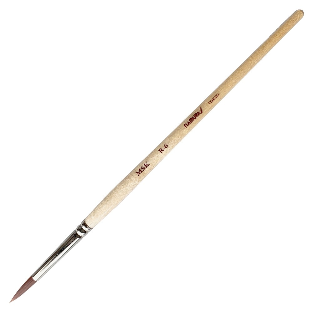 名村大成堂 マスキング筆 MSK R-6 ラウンド型 ナイロン赤毛 (81130061)