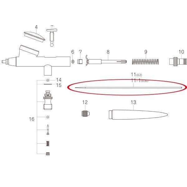 エアテックス AIR-GI用ニードル(0.2mm) (AG-11A)