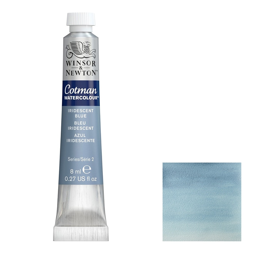 3本セット W&N コットマン 8mlチューブ 472 イリデッセントブルー (18901472) Winsor&Newton コットマン ウォーターカラー 水彩絵具