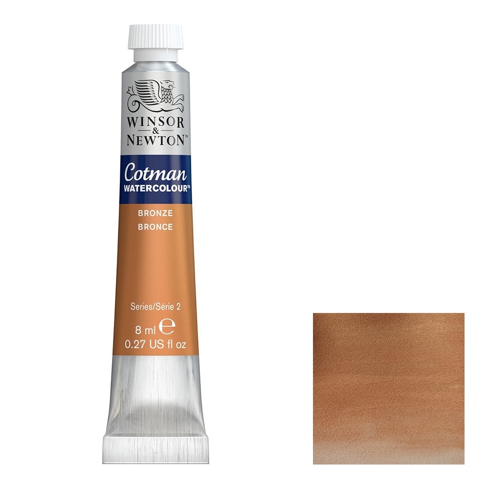 3本セット W&N コットマン 8mlチューブ 058ブロンズ (18901058) Winsor&Newton コットマン ウォーターカラー 水彩絵具