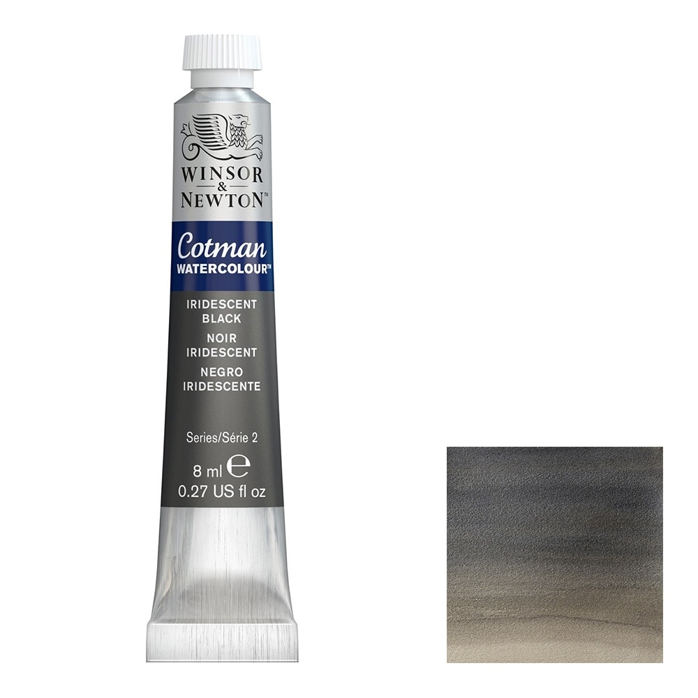 3本セット W&N コットマン 8mlチューブ 473 イリデッセントブラック (18901473) Winsor&Newton コットマン ウォーターカラー 水彩絵具