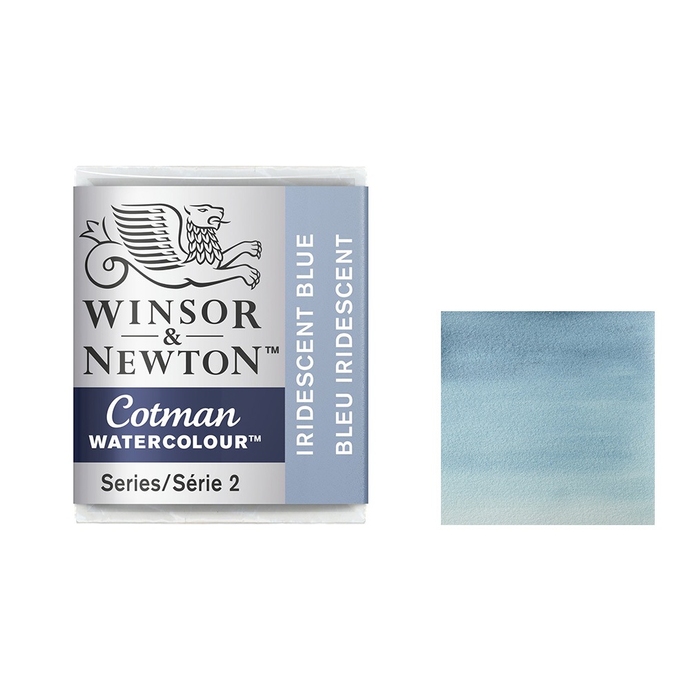 3個セット W&N コットマン ハーフパン 472 イリデッセントブルー (18903472) Winsor&Newton コットマン ウォーターカラー 固形水彩