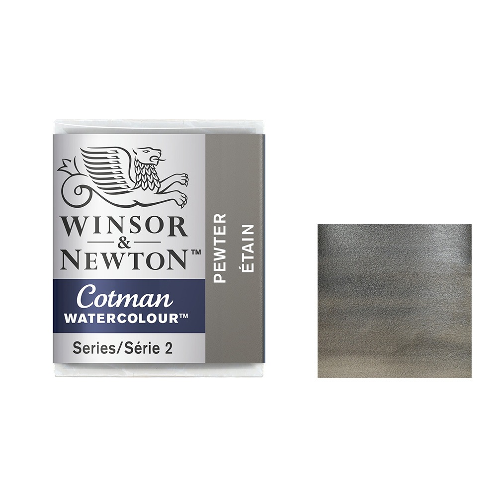 3個セット W&N コットマン ハーフパン 511 ピューター (18903511) Winsor&Newton コットマン ウォーターカラー 固形水彩