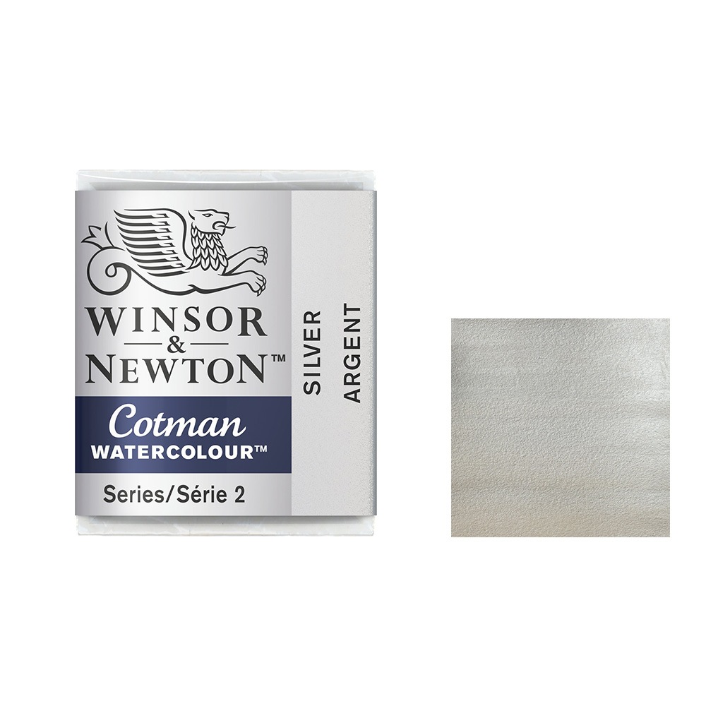 3個セット W&N コットマン ハーフパン 617 シルバー (18903617) Winsor&Newton コットマン ウォーターカラー 固形水彩