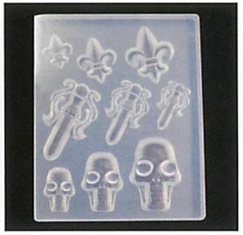アートクレイ F-1883 オリジナルモールドメンズチャーム（リリー・ダガー・スカル） 相田化学工業