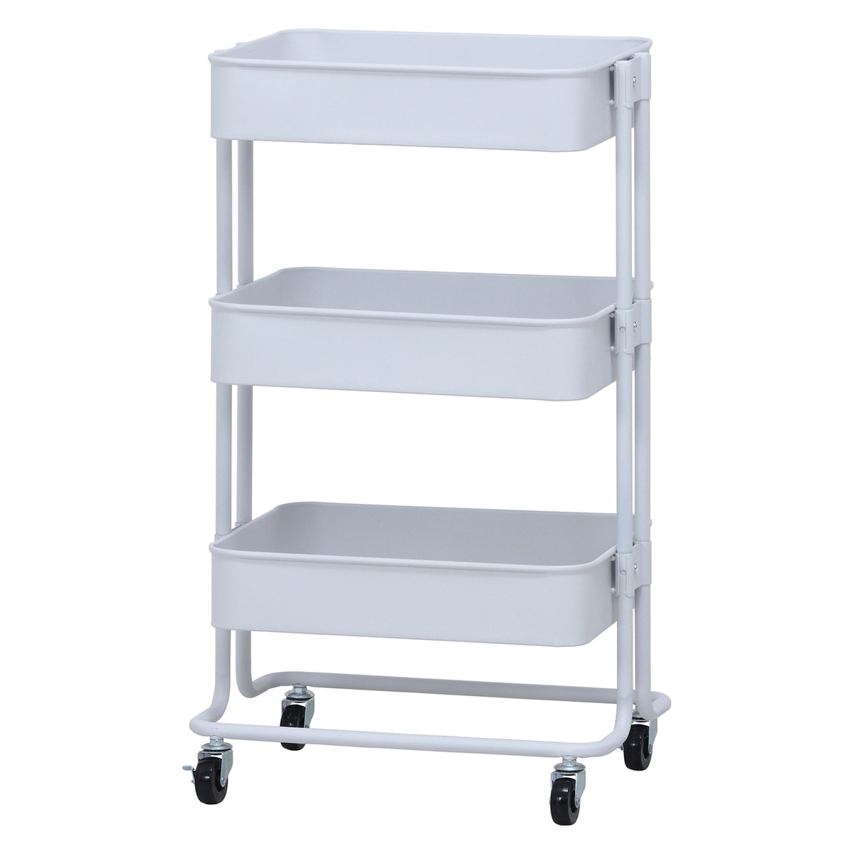 【送料無料】不二貿易 キッチンワゴン バスケット3段 ホワイト LX-0306-3【メーカー直送・代引不可・配送地域限定】