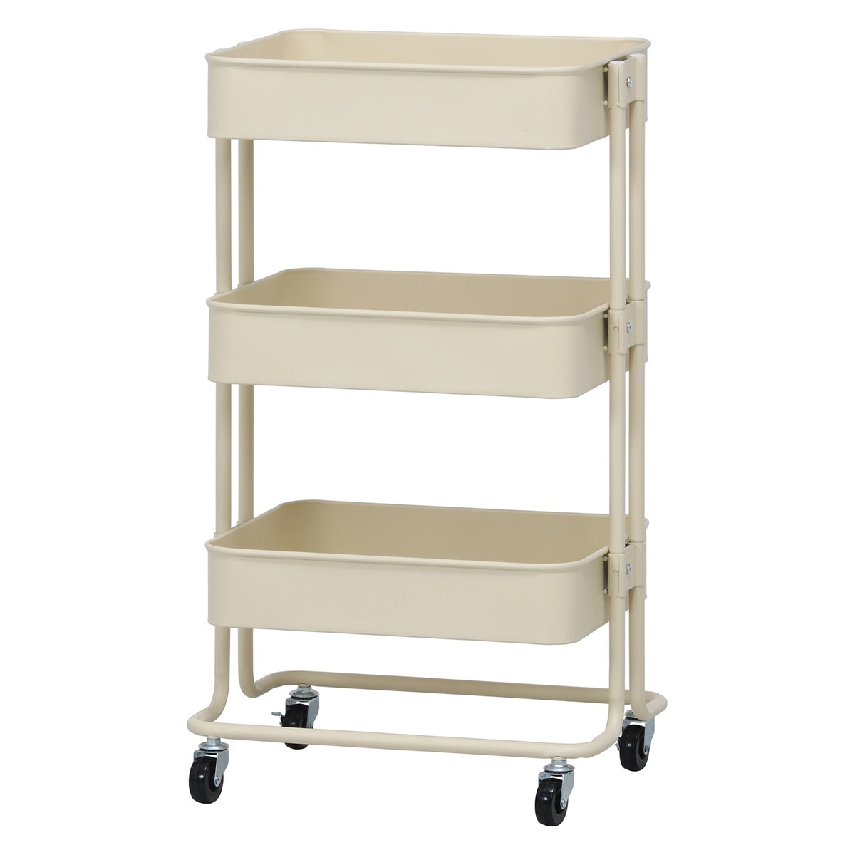 【送料無料】不二貿易 キッチンワゴン バスケット3段 アイボリー LX-0306-3【メーカー直送・代引不可・配送地域限定】