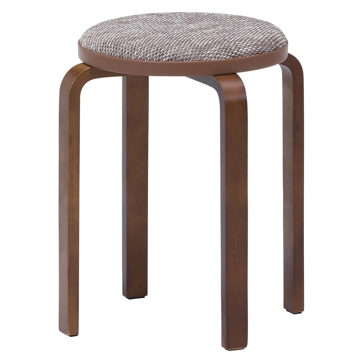 【送料無料】不二貿易 KDファブリック曲木スタッキングスツール ベージュ/ブラウン SW-02KD-BE-BR【メーカー直送・代引不可・配送地域限定】