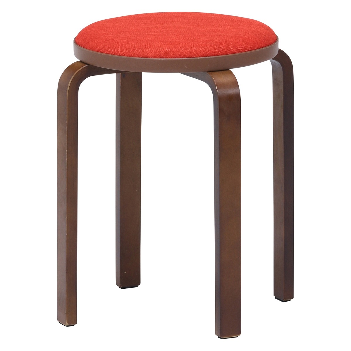 【送料無料】不二貿易 KDファブリック曲木スタッキングスツール オレンジ/ブラウン SW-02KD-OR-BR【メーカー直送・代引不可・配送地域限定】