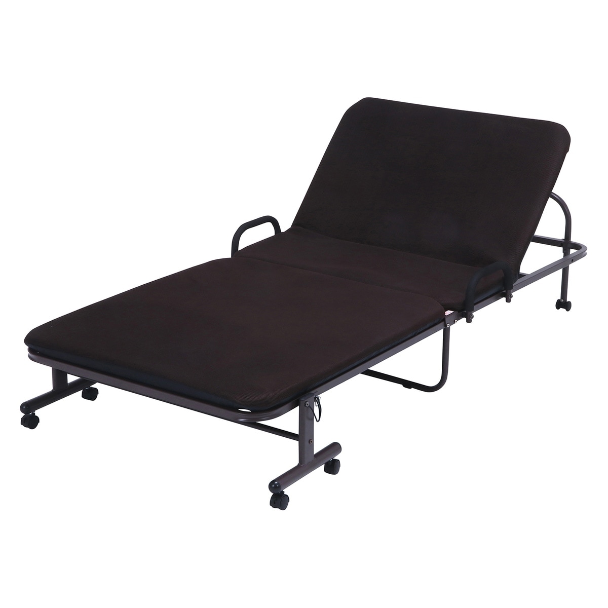 【送料無料】不二貿易 ワンタッチベッド フリーロック42段 KJ-120-42-BR【メーカー直送・代引不可・配送地域限定】