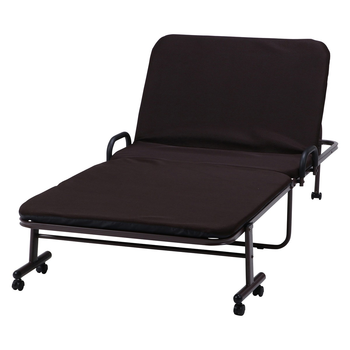 【送料無料】不二貿易 ワンタッチベッド フリーロック42段 高床タイプ KJ-120H-42-BR【メーカー直送・代引不可・配送地域限定】