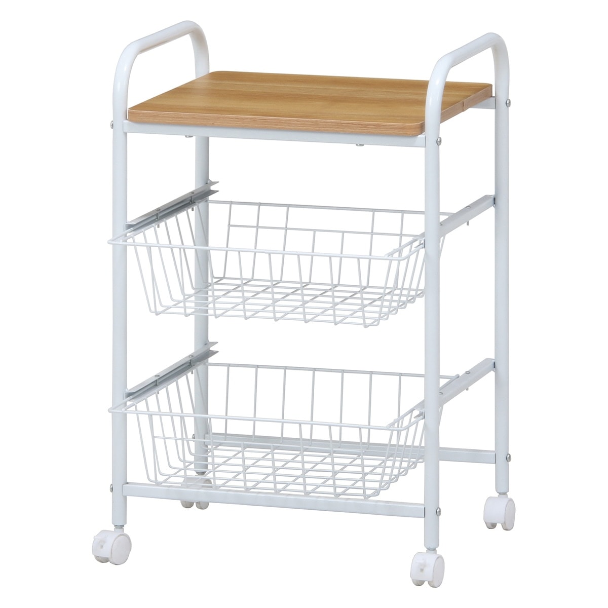 【送料無料】不二貿易 キッチンワゴン FBC-01-1 WH/NA【メーカー直送・代引不可・配送地域限定】