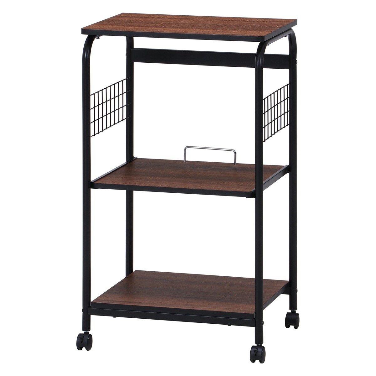 【送料無料】不二貿易 レンジワゴン FBC-03-2 BK/BR【メーカー直送・代引不可・配送地域限定】