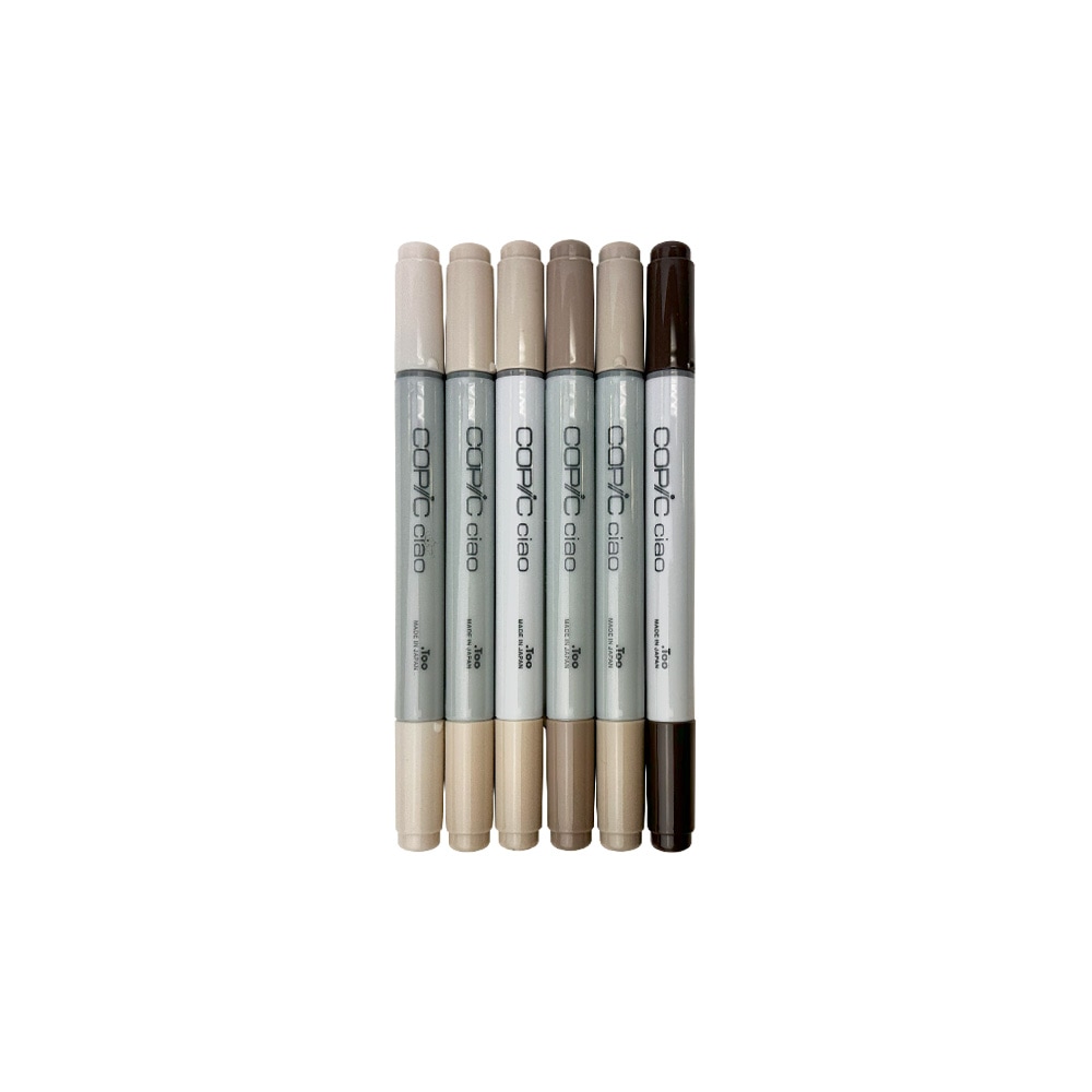 コピックチャオ W (Warm Gray) 系全6色セット