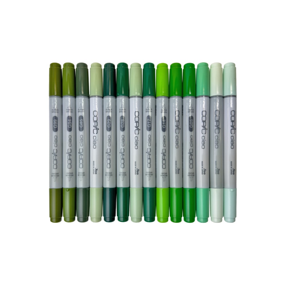 コピックチャオ G (Green) 系全14色セット