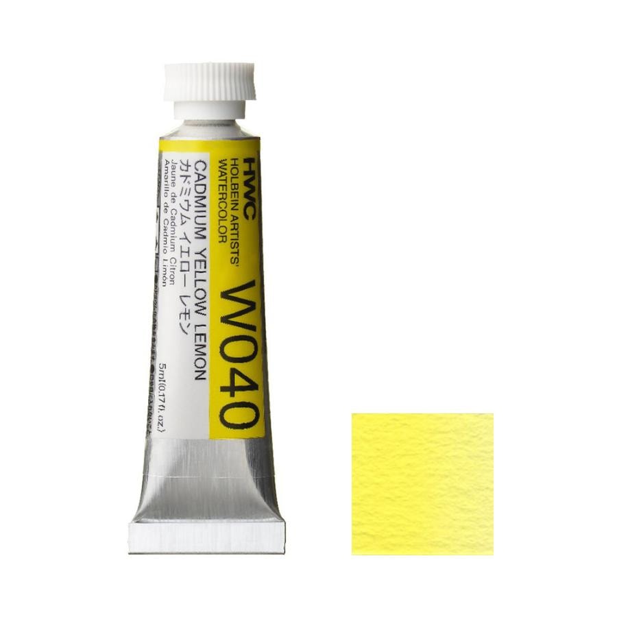 [6本セット] ホルベイン 透明水彩絵具 2号 (5ml) W040 カドミウム イエロー レモン