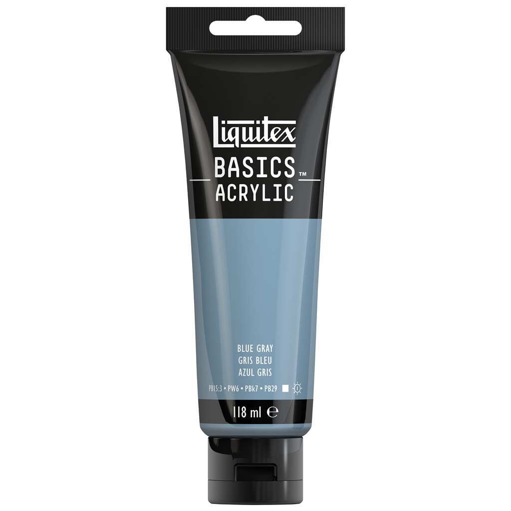リキテックス ベーシックス 118mL 142(212) ブルー グレー (16005142) Liquitex BASICS アクリル絵具