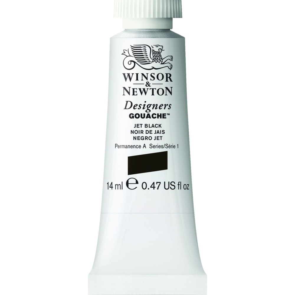 [3本セット] W&N DGC 14ml 335(8840476) ジェットブラック Winsor&Newton デザイナーズ・ガッシュカラー 不透明水彩絵具