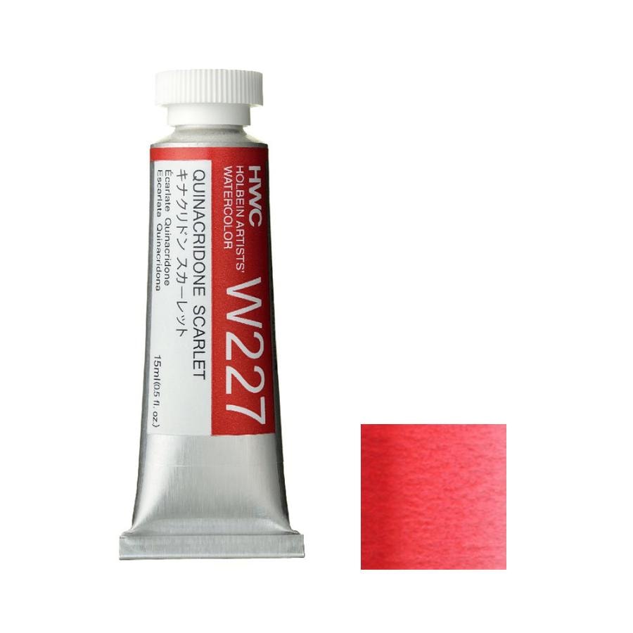 [3本セット] ホルベイン 透明水彩絵具 5号 (15ml) W227 キナクリドン スカーレット (チェリー レッド)