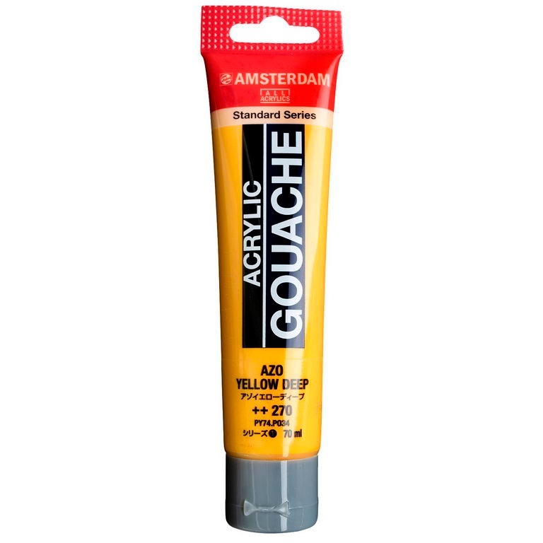 アムステルダム アクリリックガッシュ 70ml #270 アゾイエローディープ