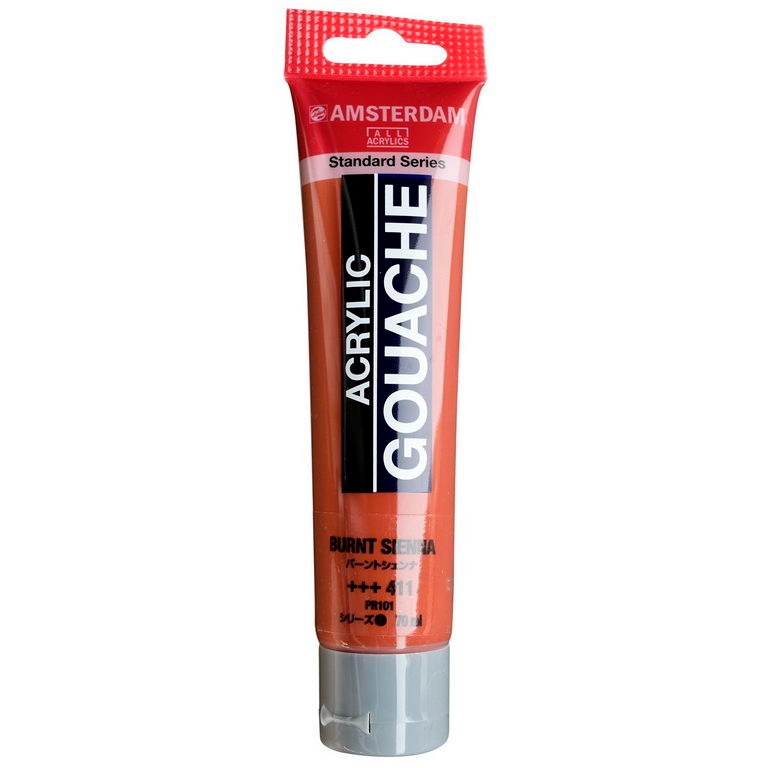 アムステルダム アクリリックガッシュ 70ml #411 バーントシェンナ