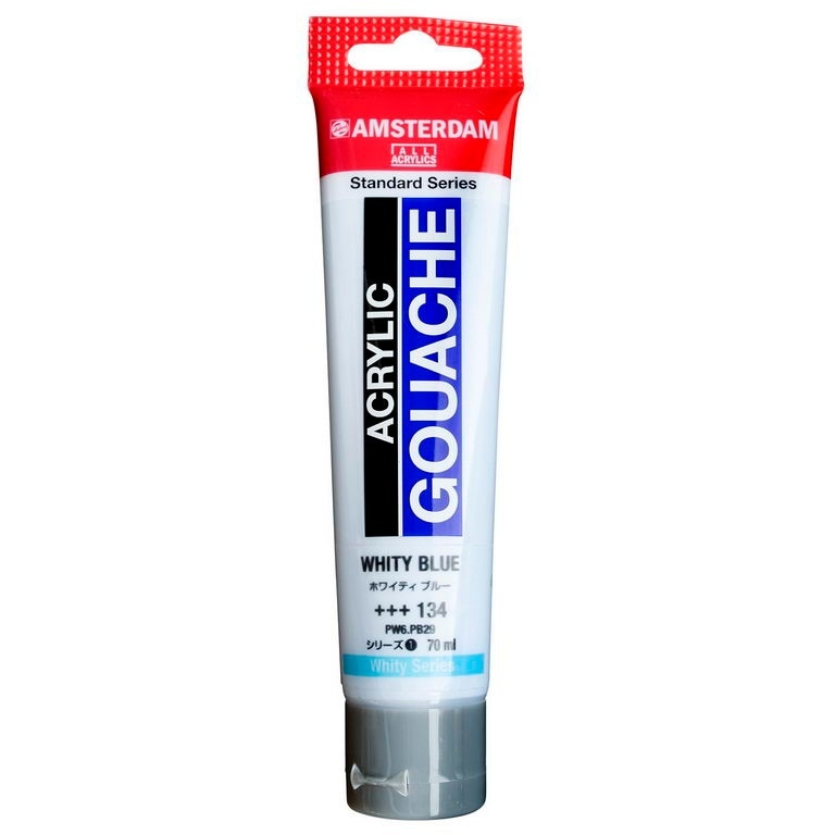 アムステルダム アクリリックガッシュ 70ml #134 ホワイティ ブルー