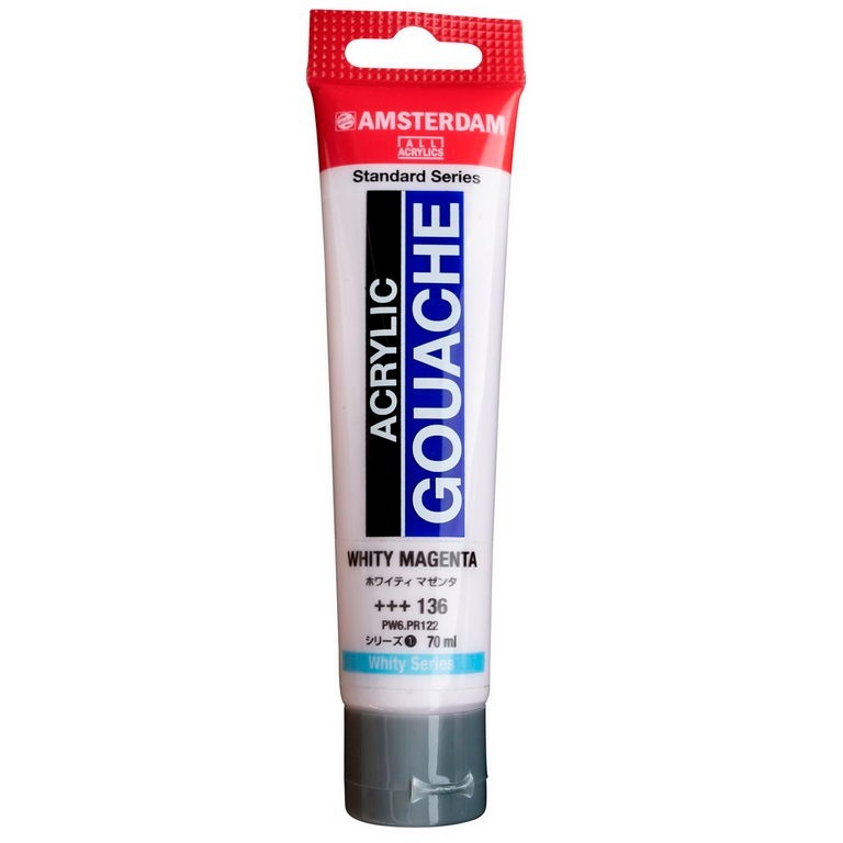 アムステルダム アクリリックガッシュ 70ml #136 ホワイティ マゼンタ