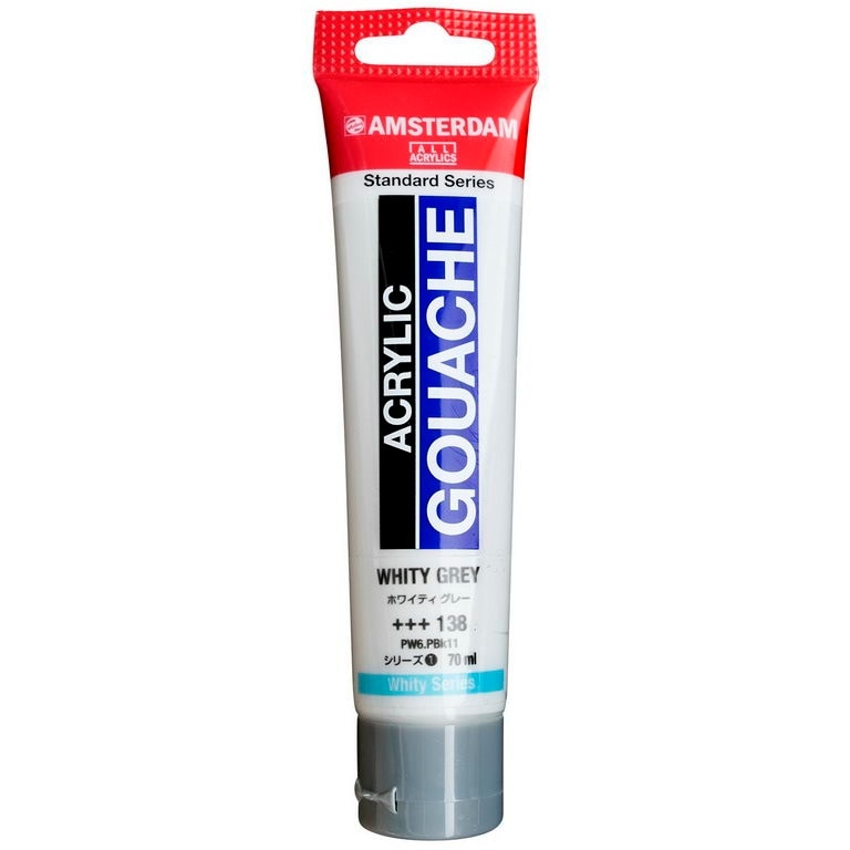 アムステルダム アクリリックガッシュ 70ml #138 ホワイティ グレー