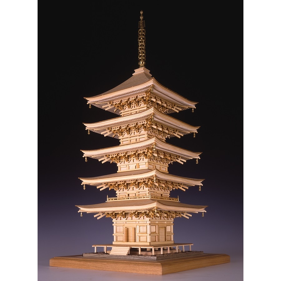 ウッディジョー 木製建築模型 1/75 瑠璃光寺 五重塔